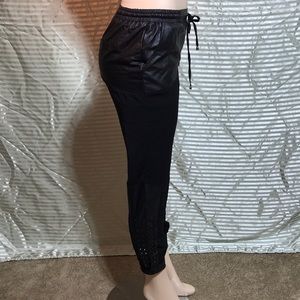 English Rose Leather Look Black Studded Joggers
